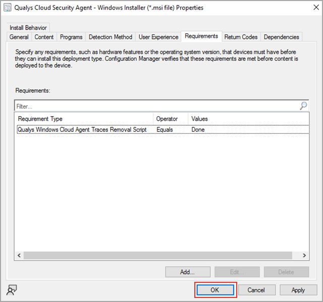 Cloud Agent Properties screen.